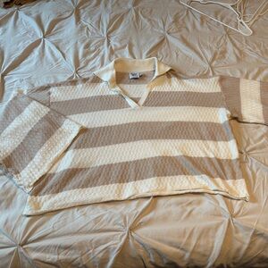 Princess Polly Beige and Cream Knit Sweater